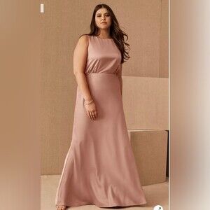 NEW BHLDN Beckett Satin Charmeuse Maxi Dress in Dusty Rose Size 14 NWT